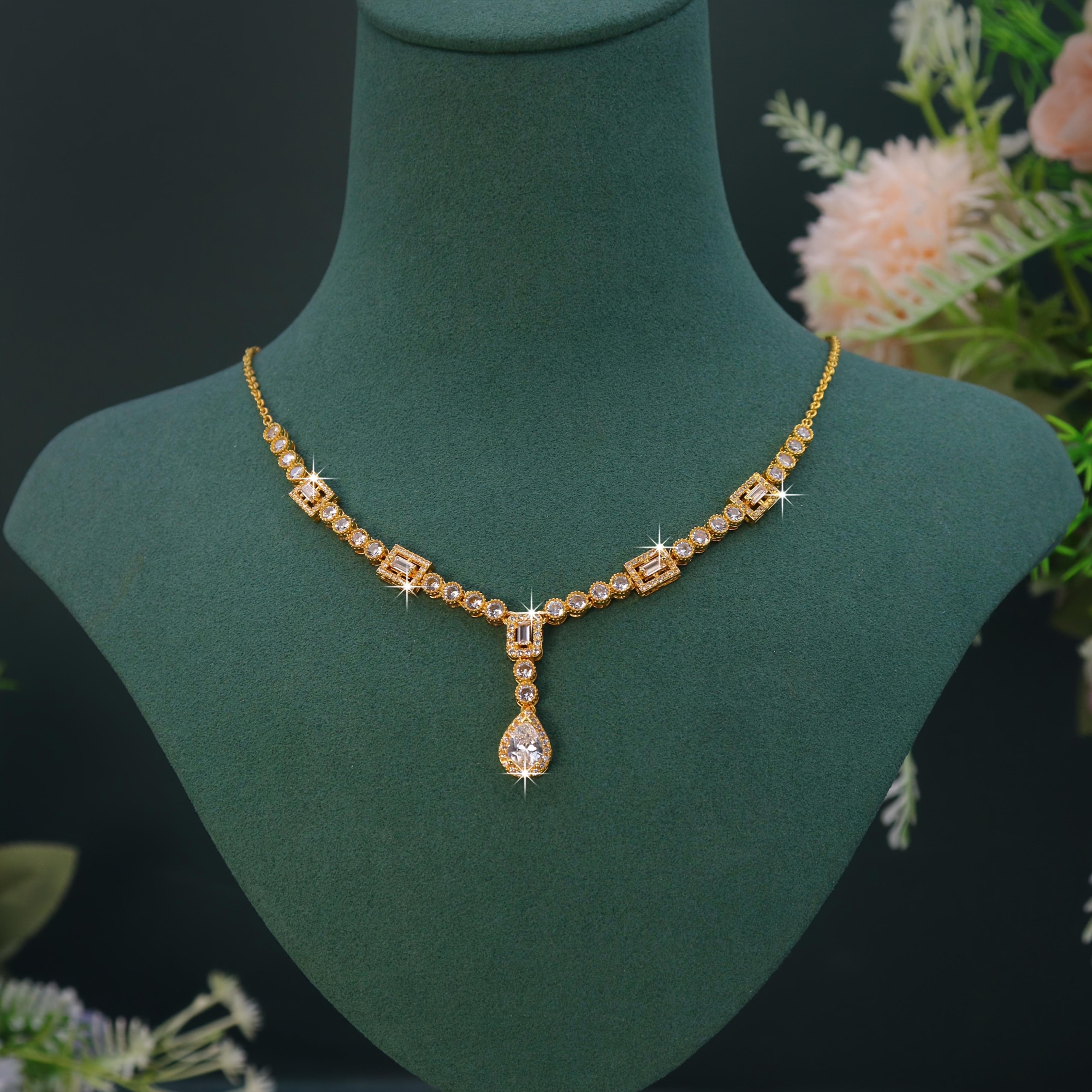5pcs 18K Golden Plated Royal Style Wedding Set — Elegant Gift